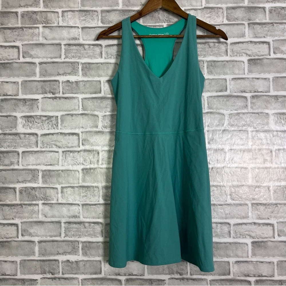 Outdoor Voices Volley Mint Teal Blue Racer Back Lined Workout Dress Sz Medium